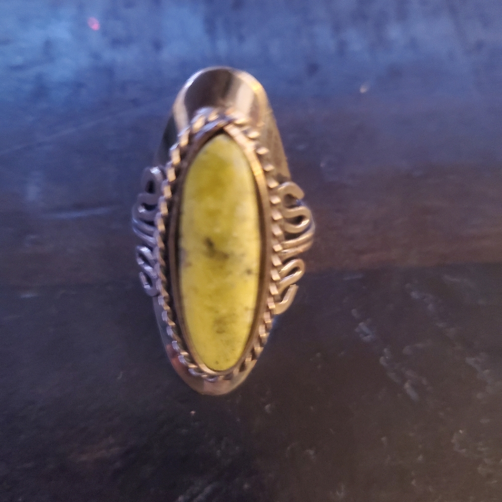 Ring green turquoise adjustable size - Picture 3 of 4